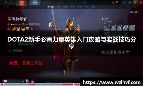 DOTA2新手必看力量英雄入门攻略与实战技巧分享