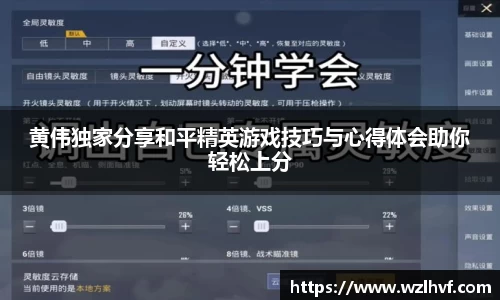 黄伟独家分享和平精英游戏技巧与心得体会助你轻松上分