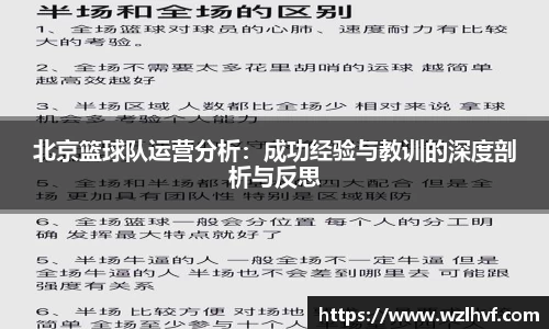北京篮球队运营分析：成功经验与教训的深度剖析与反思