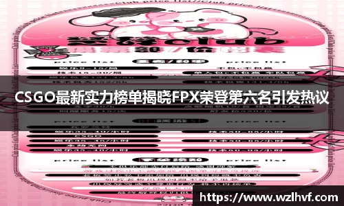 CSGO最新实力榜单揭晓FPX荣登第六名引发热议